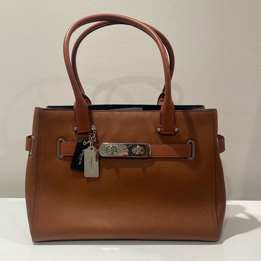 Coach Swagger Tan Leather Carryall Tote